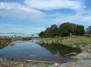 兵庫島と手前の兵庫池（別称：ひょうたん池）～多摩川八景 二子玉川 兵庫島／多摩川散歩