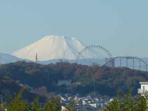 多摩川越しに見る雄大な富士山～多摩川50景　染地の多摩川／多摩川散歩